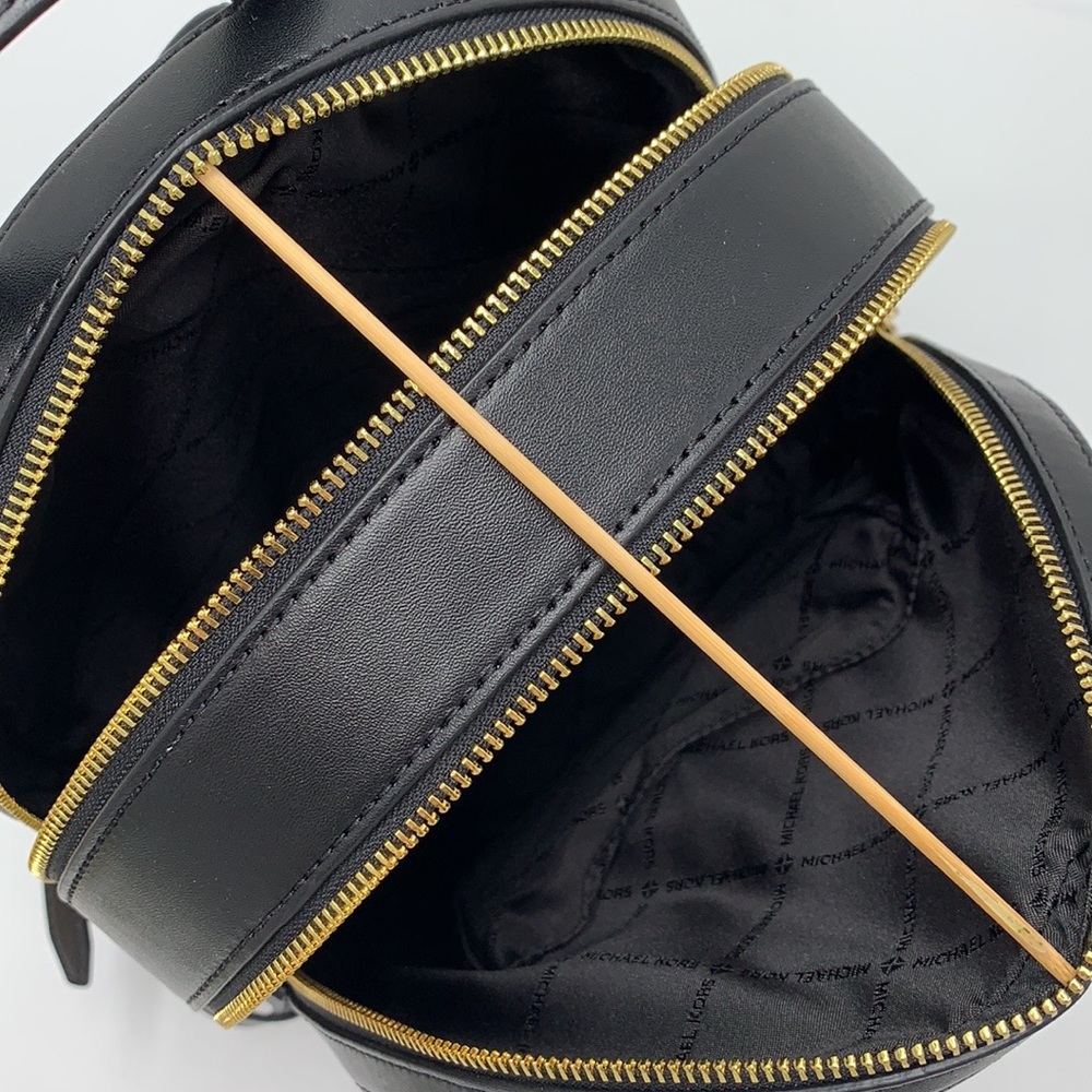 Michael Kors Jaycee Medium ZIP POCKET Pebbled Leather BackpackBLACK COL… - Picture 10 of 15
